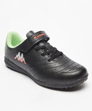 Kappa Printed Low Ankle Sneakers With Velcro Closure  - Black