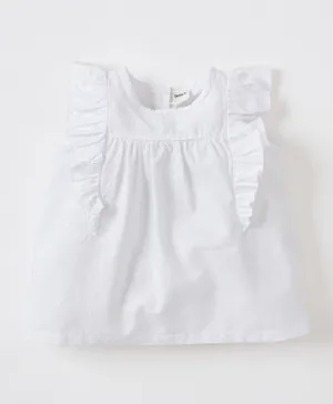 DeFacto Flutter Sleeves Woven Dress - White