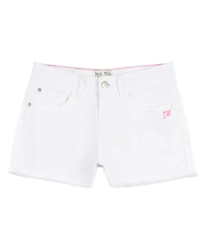 Jack Wills Embroidered Denim Shorts - White