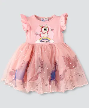 Babyqlo Unicorn It's A Girl Dress - Pink