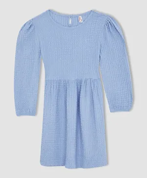 DeFacto Puffed Shoulders Dress - Blue