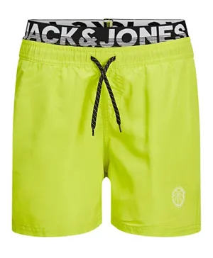 Jack & Jones Junior Elastic Waist Swim Shorts - Lime Punch