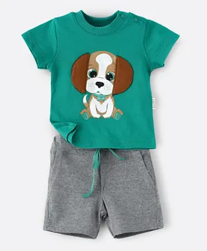 Babyqlo Dog Tee with Shorts Set - Green