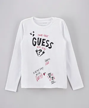 Guess Kids Graphic T-Shirt - Pure White