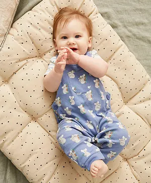 JoJo Maman Bebe Koala Dungaree With Inner Tee - Blue