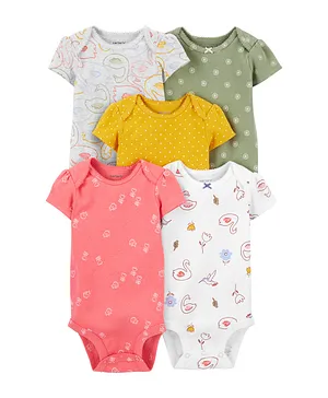Carter's 5 Pack Short Sleeves Bodysuits - Multicolor