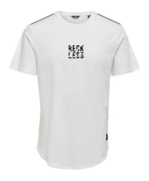Only Kids Crew Neck Reckless T-shirt - Bright White