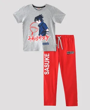 Disney Naruto Shippuden T-shirt With Full Pant Set - Grey