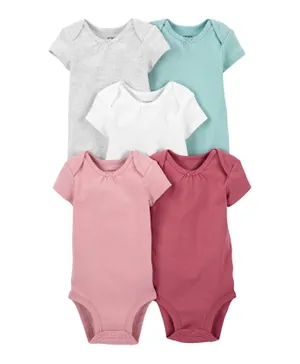 Carter's 5 Pack Round Neck Bodysuits - Multicolor