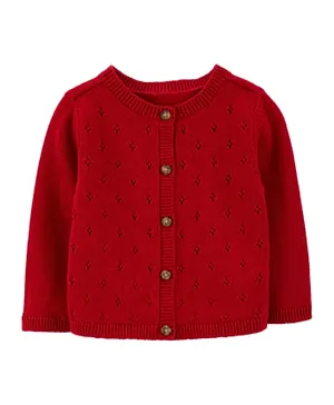 Carter's Front Button Cardigan - Red