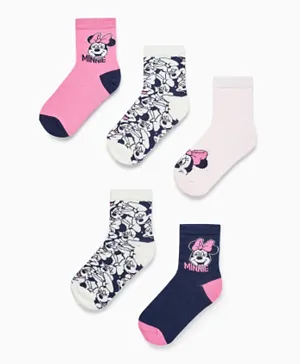Zippy 5 Pack Minnie Mouse Socks - Multicolor