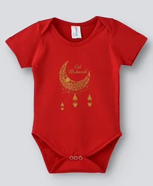 Babyqlo Eid Mubarak Bodysuit - Red