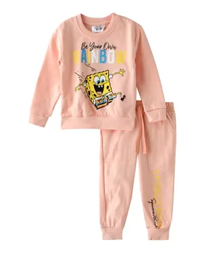 Nickelodeon Spongebob Be Your Own Rainbow Sweatshirt With Jogger Set - Pink