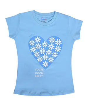 Babyqlo Heart With Flower Super Comfy T-Shirt - Blue