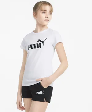 PUMA Logo Tee & Shorts Set - White & Black
