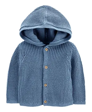 Carter's Hooded Cotton Cardigan - Blue