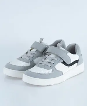 Just Kids Brands Isaac Velcro With Elastic Lace Life Style Casual Shoes - Grey