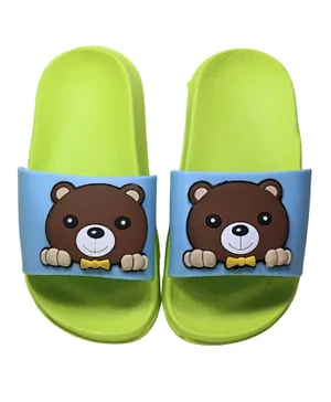 Babyqlo Bear Face Funky Slides - Green