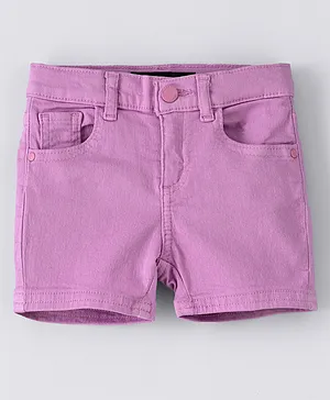 Guess Kids Stretch Bull Denim Shorts - Purple