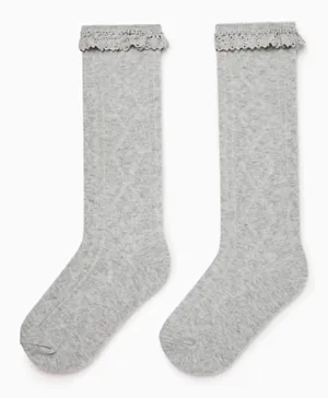 Zippy Knee Length Socks - Grey