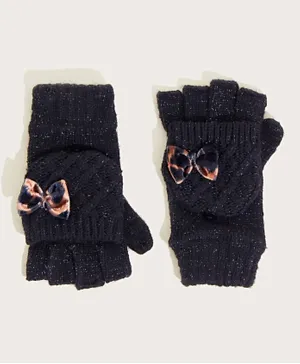 Monsoon Children Sparkle Bow Gloves - Black