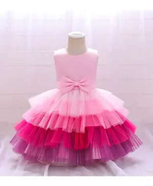 DDaniela Front Bow Detail Tutu Dress - Pink