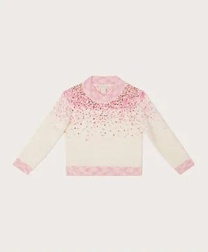Monsoon Children Fluffy Gem Sweater - Pink