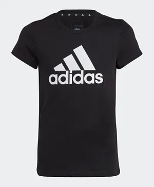 adidas Junior Essentials Big Logo Slim Fit Cotton Graphic T-Shirt - Black & White