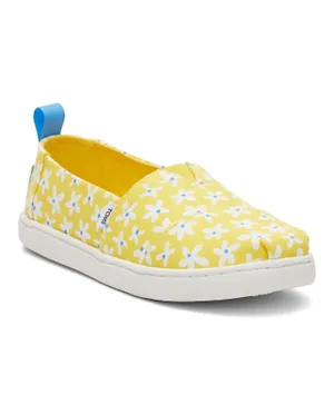 Toms Sun Daisies Youth Alpargata Shoes - Yellow