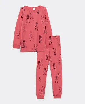LC Waikiki Long Sleeves Pyjamas Set - Pink