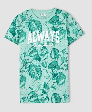 DeFacto Always Look Ahead T-Shirt - Turquoise