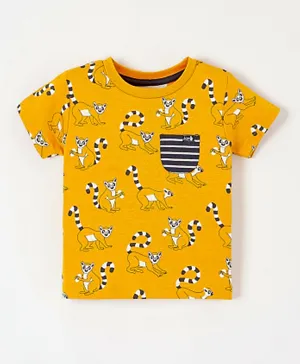 JoJo Maman Bebe Lemur T-Shirt - Mustard