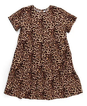 Little Pieces Leopard Printed Dress - Multicolor