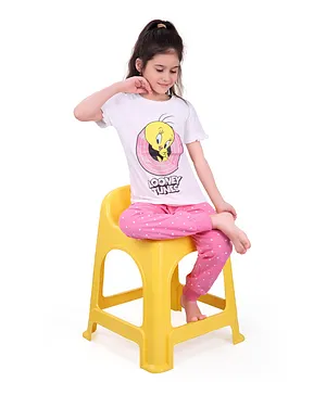 Tweety Graphic Tee with Joggers Set - White