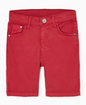 Zippy Cotton Twill Shorts - Dark Red
