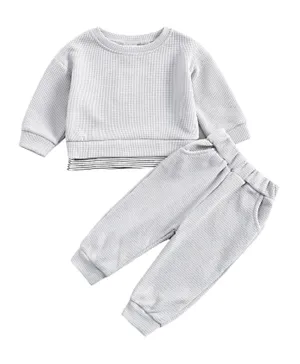 Kids Tales Sweatshirt & Sweatpants Set - Light Grey