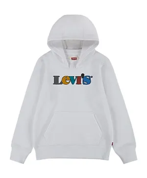 Levi's Open Neck Pullover Hoodie - White