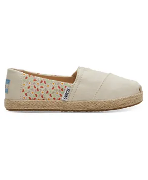 Toms Slip On Local Floral Print Youth Alpargata On Rope - Birch