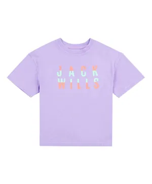 Jack Wills Oversized Logo Graphic T-Shirt - Lavender