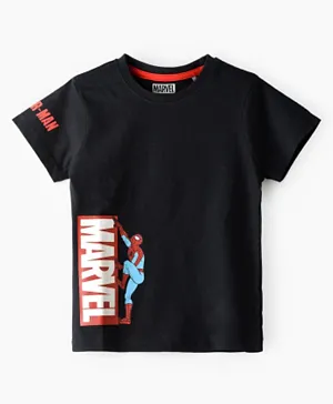 UrbanHaul X Marvel Spider Man Cotton Graphic T-shirt - Black