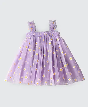 Plushbabies Daisy Flower Frilly Party Dress - Purple