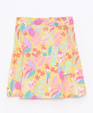 LC Waikiki Elastic Waist Patterned Poplin Skirt - Multicolor