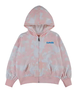 Levi's Washed Tie Dye Relaxed Fit Zip Up Hoodie - Pink