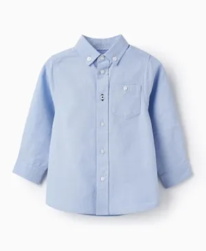 Zippy Solid Cotton Shirt - Blue