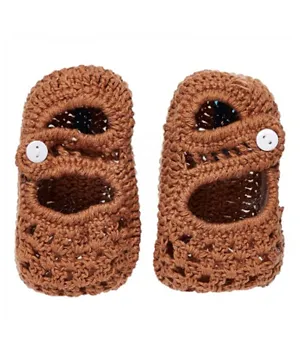 Smurfs Baby Crochet Booties - Brown