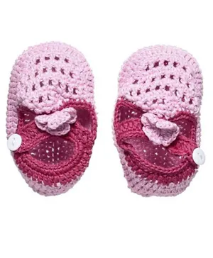 Smurfs Baby Crochet Booties - Pink