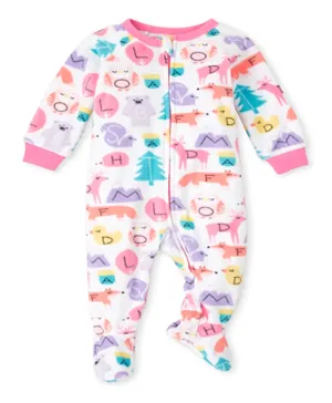 The Children's Place Animal Letters Printed Sleepsuit - Multicolor