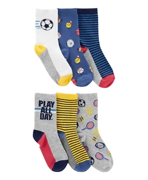 Carter's 6 Pack Sports Socks - Multicolor
