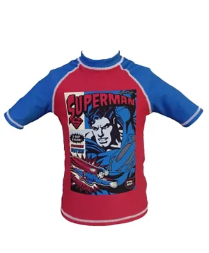 DC Comics Superman Swimwear T-Shirt - Maroon & Blue