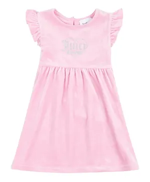 Juicy Couture Velour Aline Frill Dress - Pink